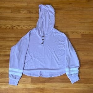 Purple long sleeve cropped hoodie